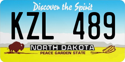 ND license plate KZL489