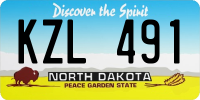 ND license plate KZL491