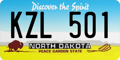 ND license plate KZL501