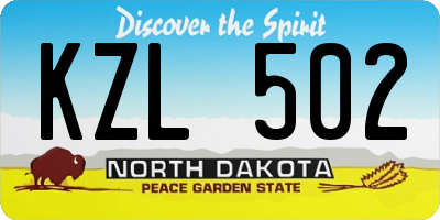 ND license plate KZL502