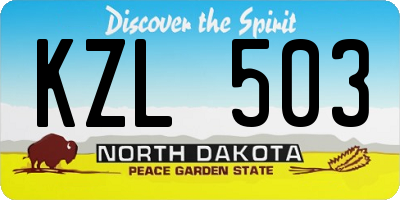 ND license plate KZL503
