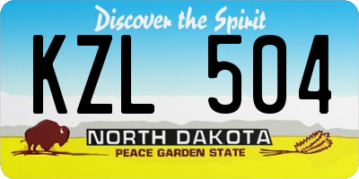 ND license plate KZL504