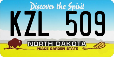 ND license plate KZL509