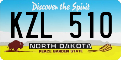 ND license plate KZL510