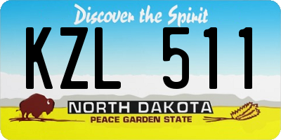 ND license plate KZL511