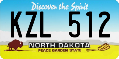 ND license plate KZL512
