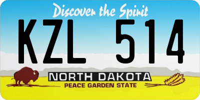 ND license plate KZL514