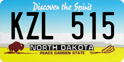 ND license plate KZL515