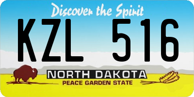 ND license plate KZL516