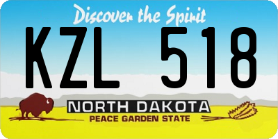 ND license plate KZL518