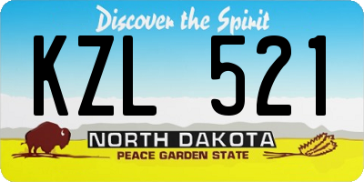 ND license plate KZL521