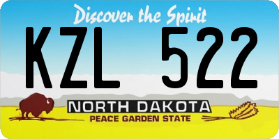 ND license plate KZL522