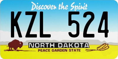 ND license plate KZL524
