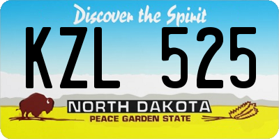 ND license plate KZL525