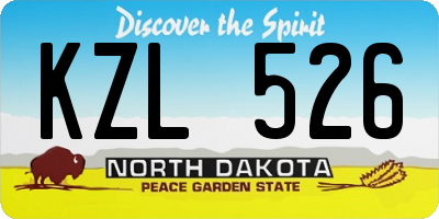 ND license plate KZL526