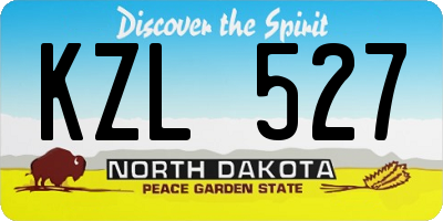 ND license plate KZL527