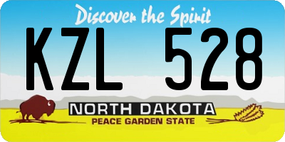 ND license plate KZL528