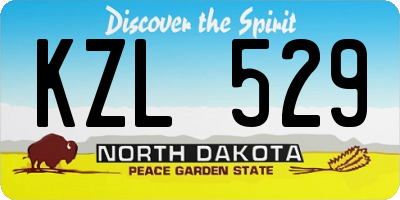 ND license plate KZL529