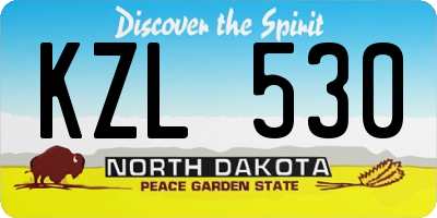 ND license plate KZL530