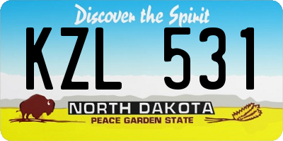ND license plate KZL531