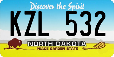 ND license plate KZL532
