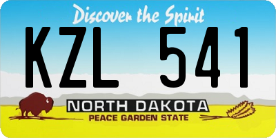 ND license plate KZL541