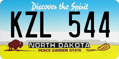 ND license plate KZL544
