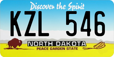 ND license plate KZL546