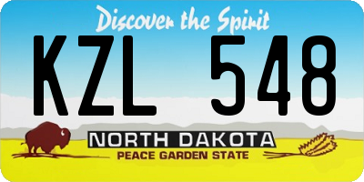 ND license plate KZL548