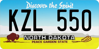 ND license plate KZL550