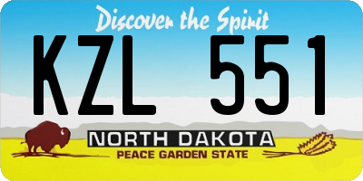 ND license plate KZL551