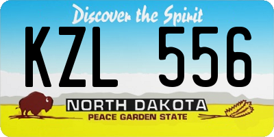 ND license plate KZL556
