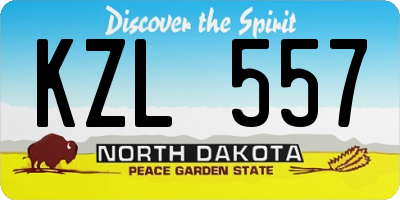 ND license plate KZL557