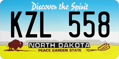ND license plate KZL558
