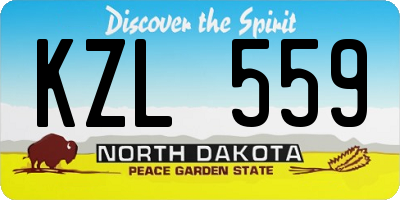 ND license plate KZL559