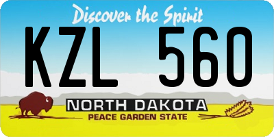 ND license plate KZL560