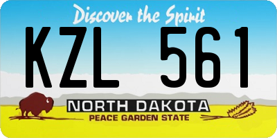 ND license plate KZL561