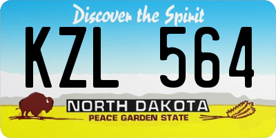 ND license plate KZL564