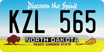 ND license plate KZL565