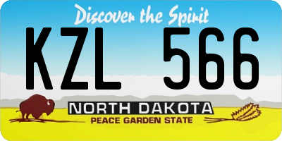 ND license plate KZL566