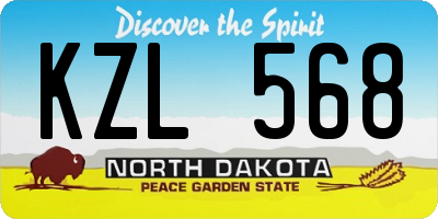 ND license plate KZL568