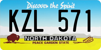 ND license plate KZL571
