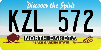 ND license plate KZL572