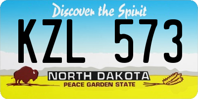 ND license plate KZL573