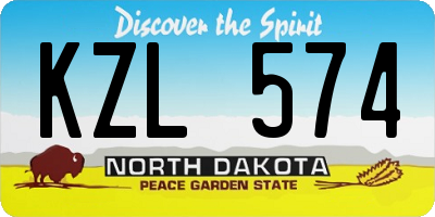 ND license plate KZL574