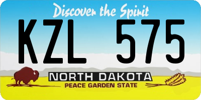 ND license plate KZL575