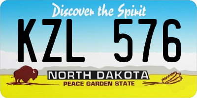 ND license plate KZL576