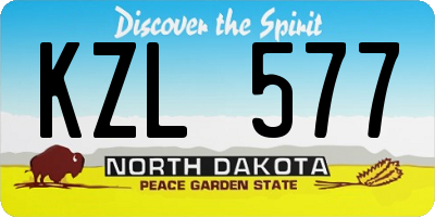 ND license plate KZL577