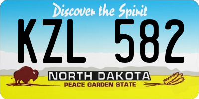 ND license plate KZL582