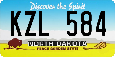 ND license plate KZL584